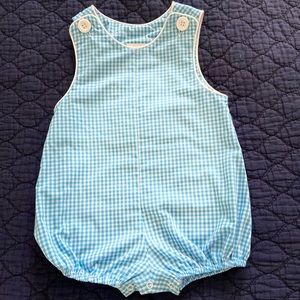 Lullaby set blue gingham bubble size 9months